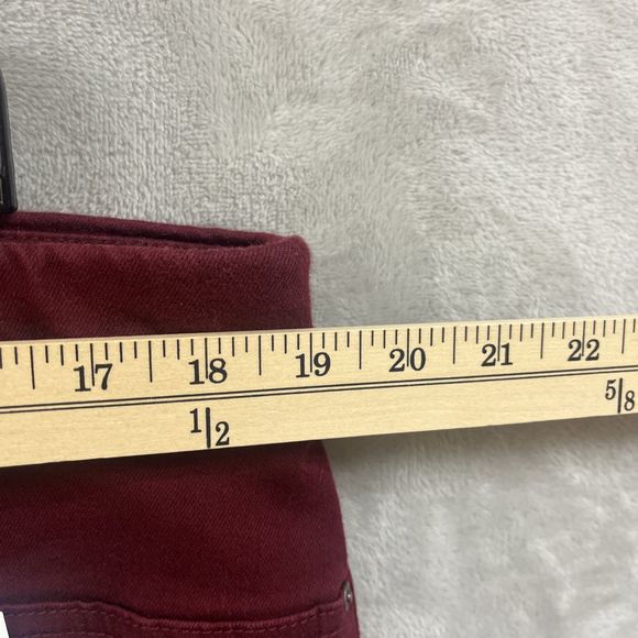 Chico’s Pull On Jegging Ankle Pants 3 16 R Red Denim Twill Stretch Waist - Picture 5 of 7